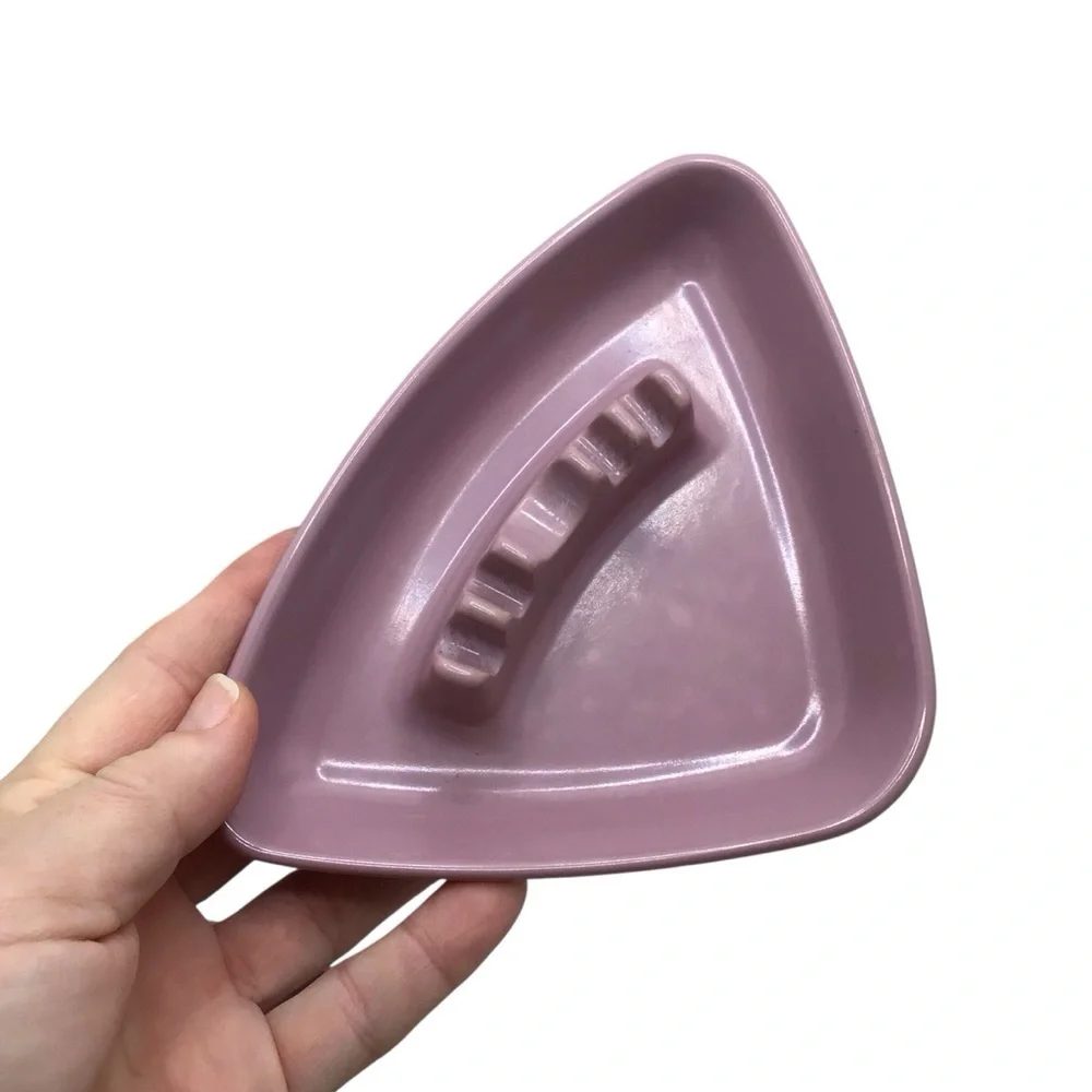 Vintage GES-Line Melamine Ashtray Set Mauve Pink MCM Round #341 & Triangle #361